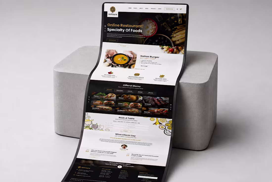 Cover image for Modern Restaurant Website Design &