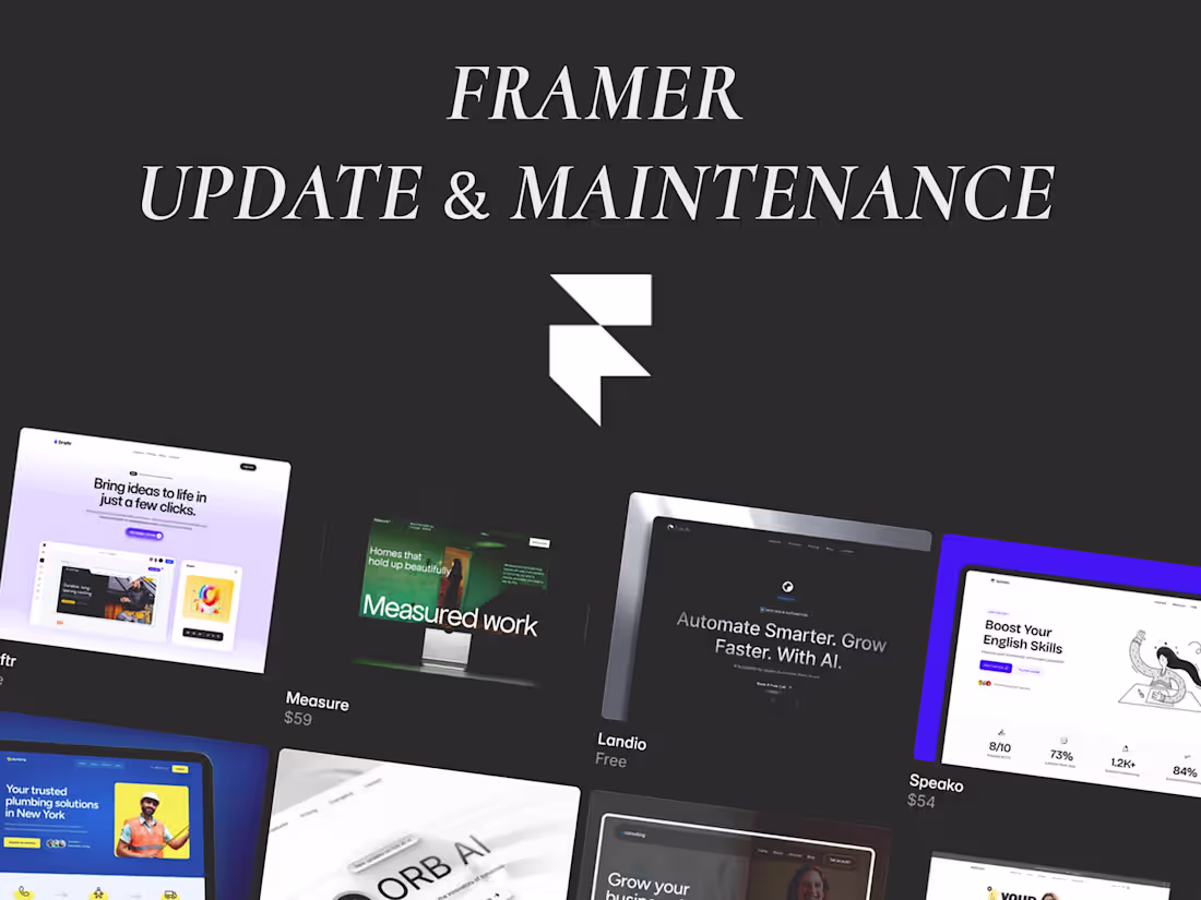 Cover image for Framer Update and Maintenance