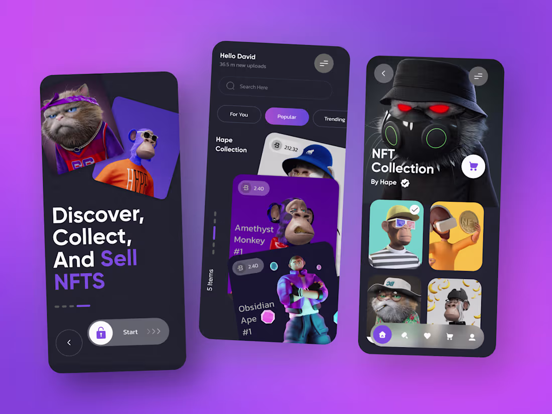 Cover image for NFT Marketplace Mobile App UI Design