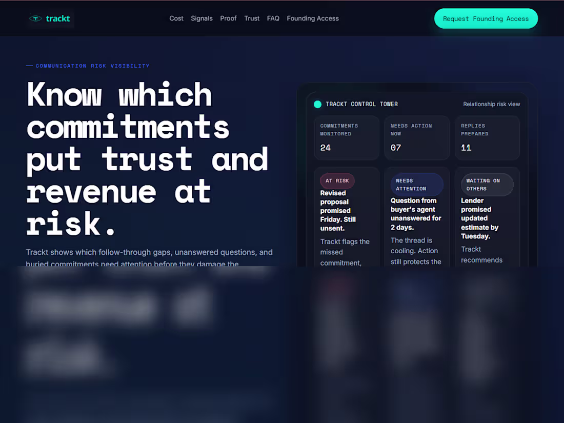 Cover image for Trackt — AI-Powered Follow-Through System