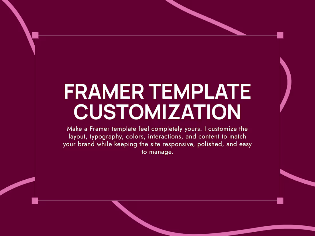 Cover image for Framer Template Customizaton