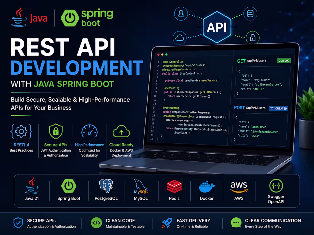 Cover image for REST API Development with Java Spring Boot