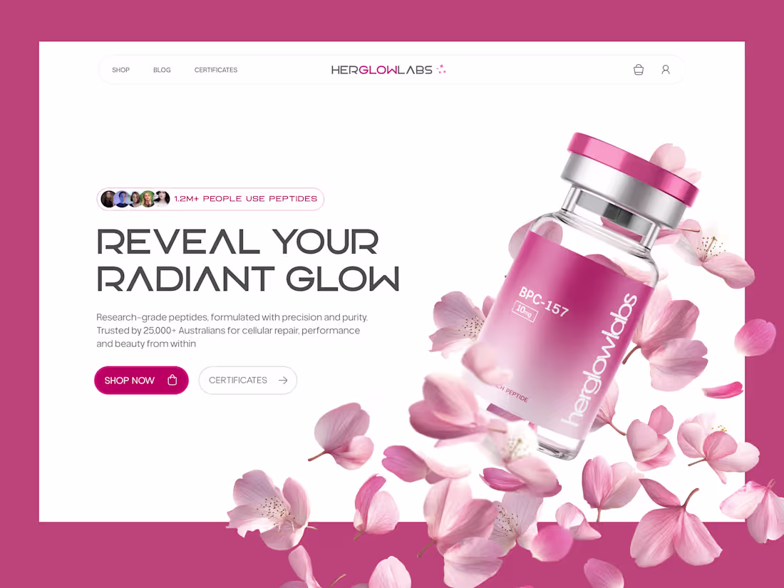 Cover image for HerGlowLabs — Luxury Peptide Beauty Website