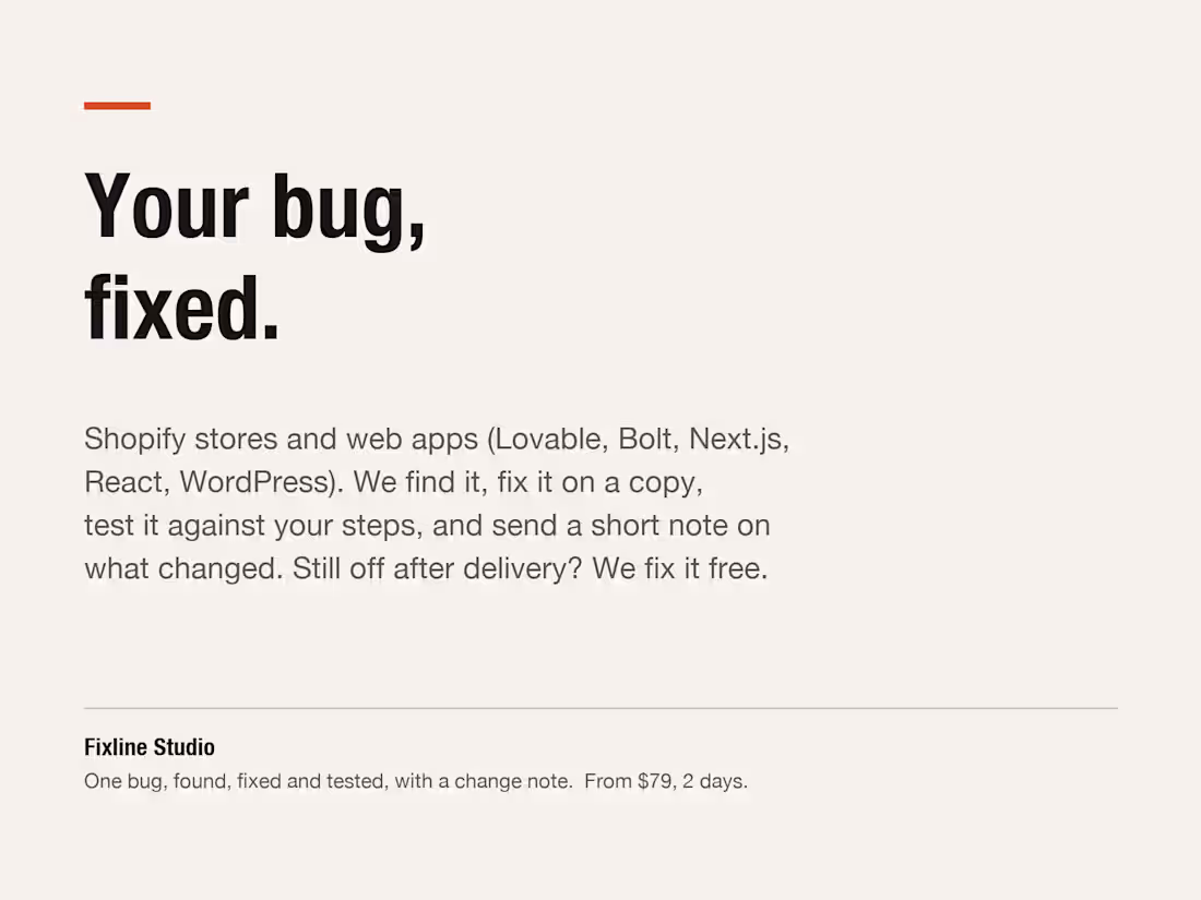 Cover image for Your Shopify or web app bug, fixed