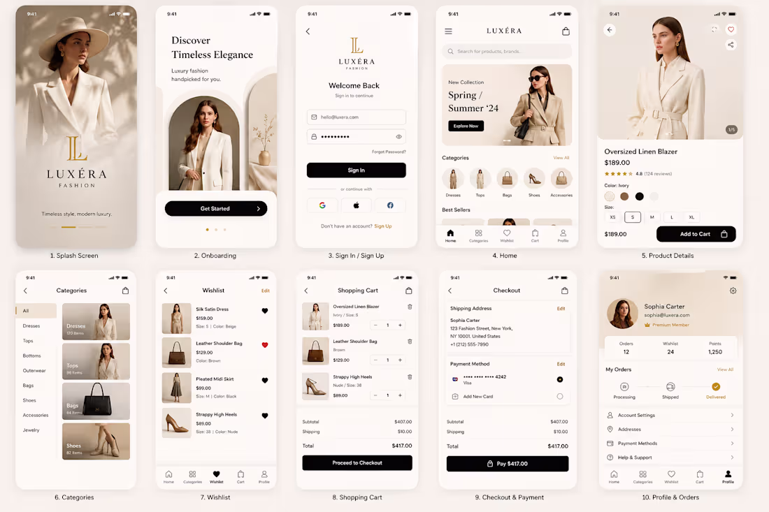 Cover image for Premium Fashion Mobile App UI