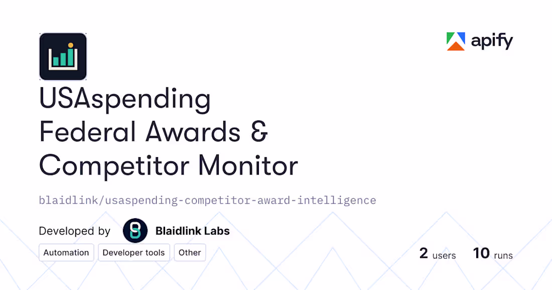 Cover image for USAspending Competitor Award Intelligence