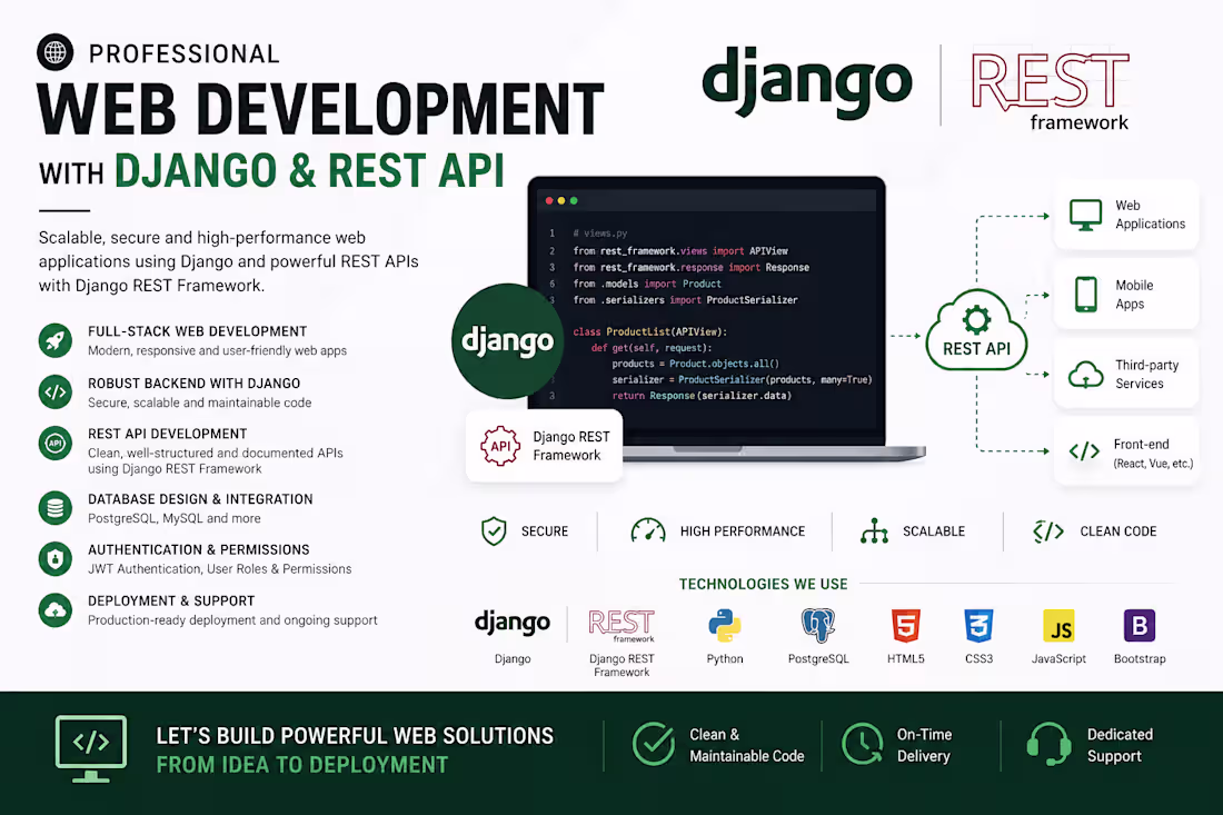 Cover image for Python Django development 