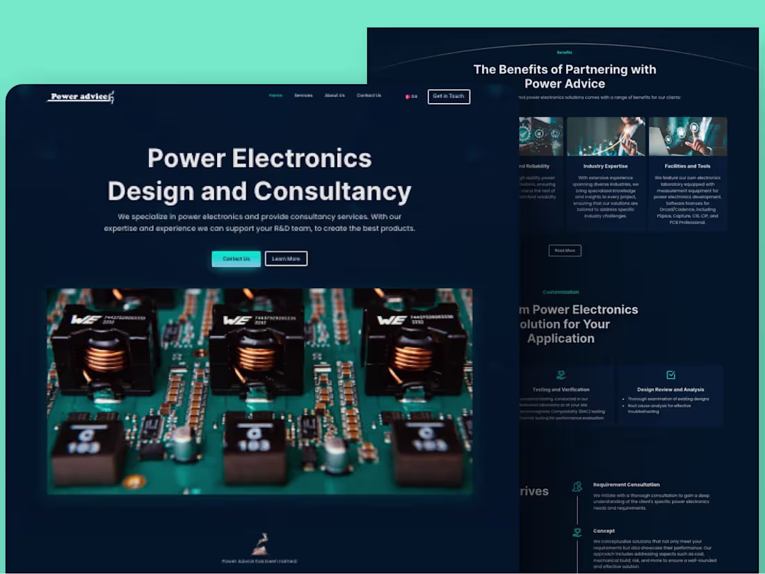 Cover image for Power Advice – Electronics Consultancy Website
