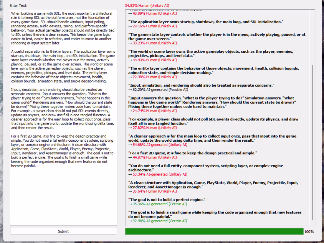 Cover image for Project: AI Text Detector The AI Text Detector is a Python-b...