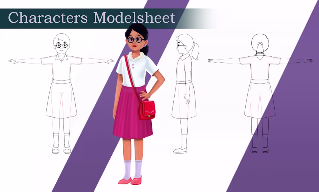 Cover image for Character Design + Model sheet