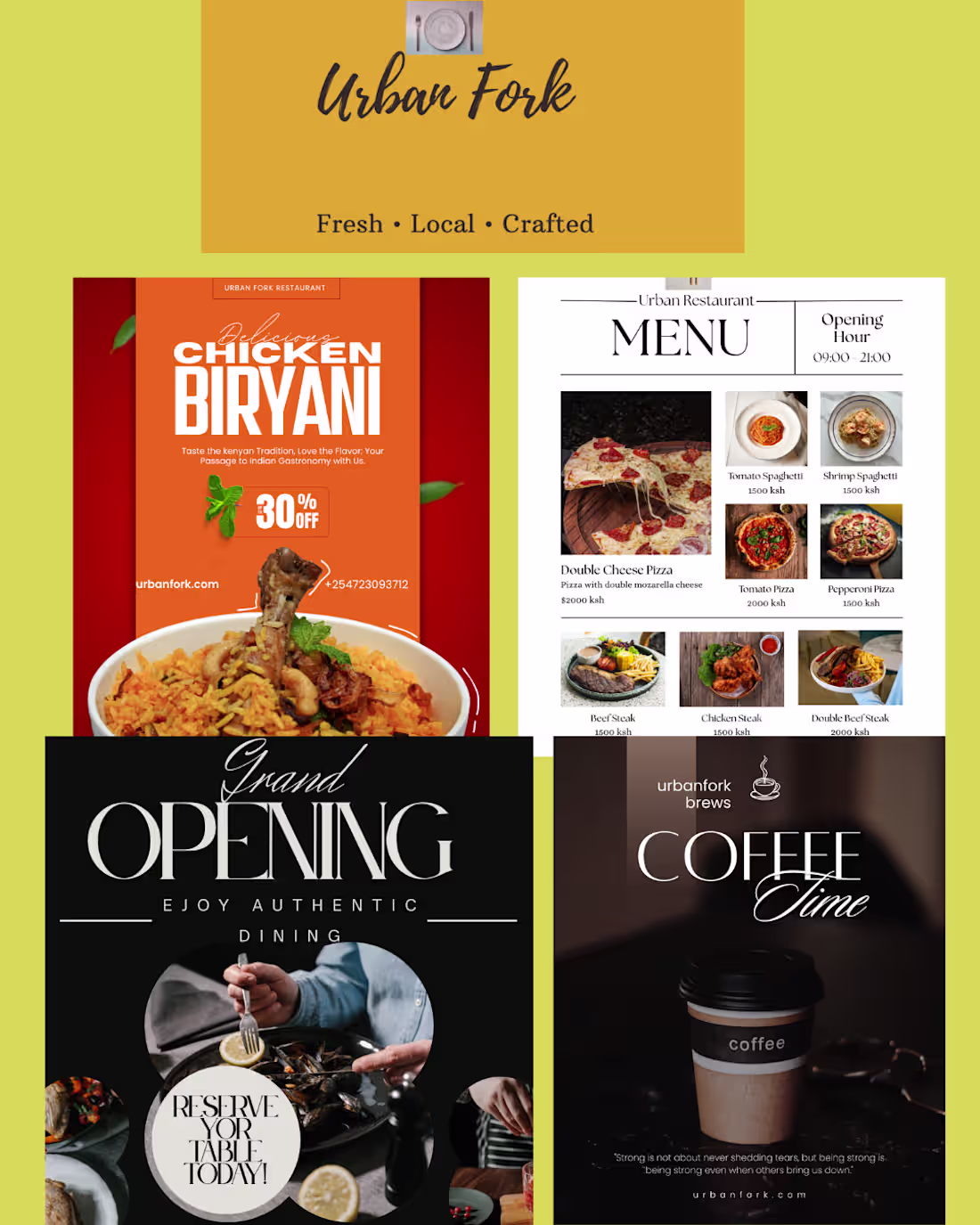 Cover image for Urban Fork Restaurant. Social Media Branding & Marketing.