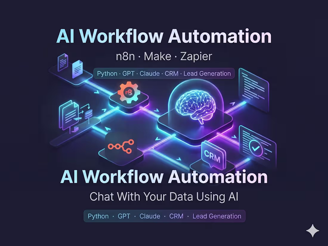 Cover image for AI Workflow Automation — n8n, Make & Zapier