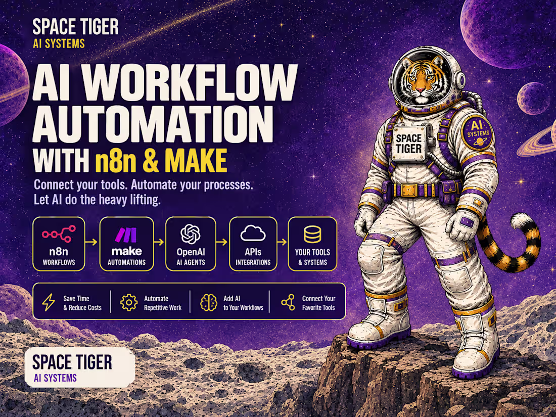 Cover image for AI Workflow Automation with n8n & Make
