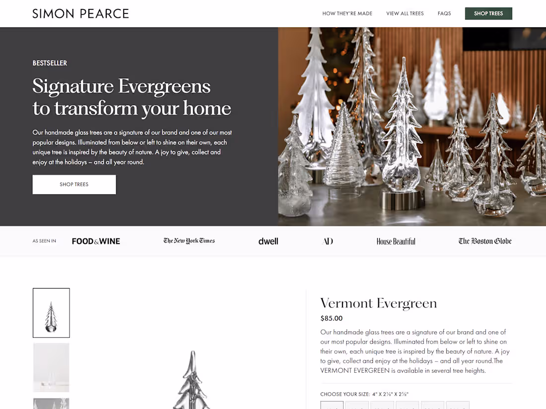 Cover image for Simon Pearce Landing Page on Replo