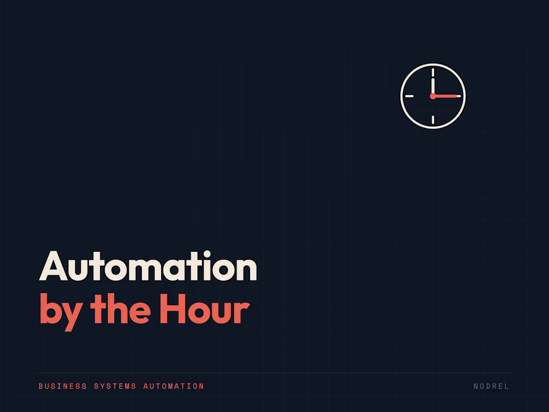 Cover image for Automation and integrations, by the hour
