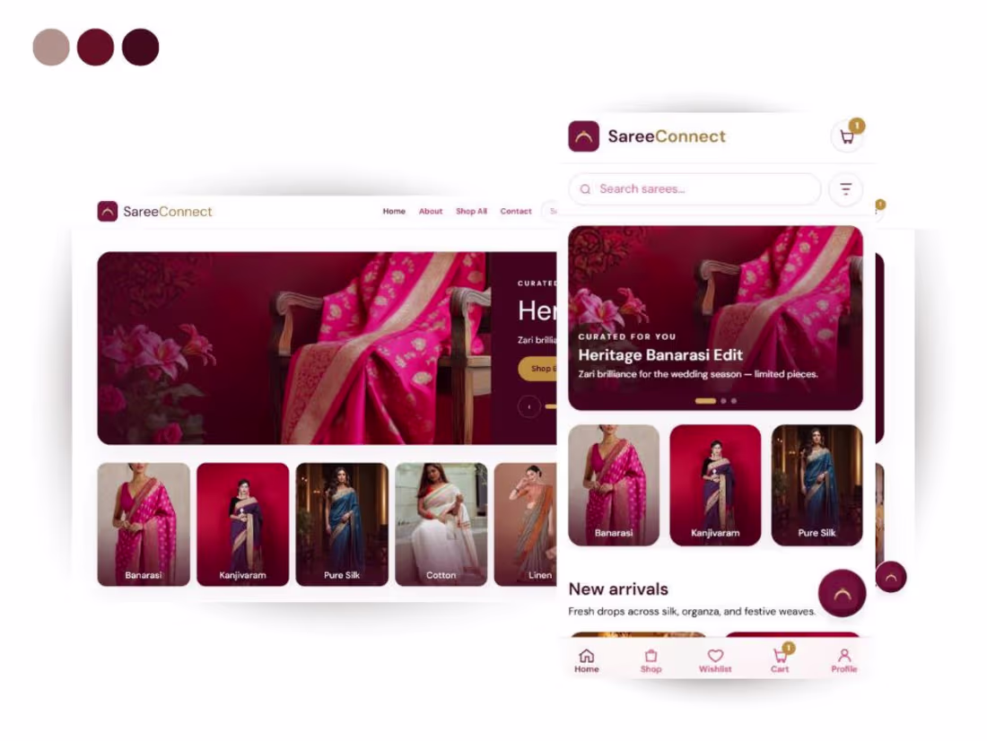 Cover image for Many saree stores today are