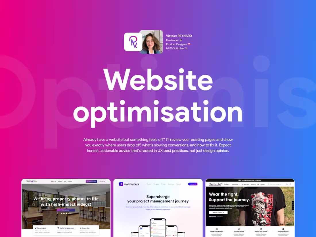Cover image for I will optimise your Website to drive conversions • UX 