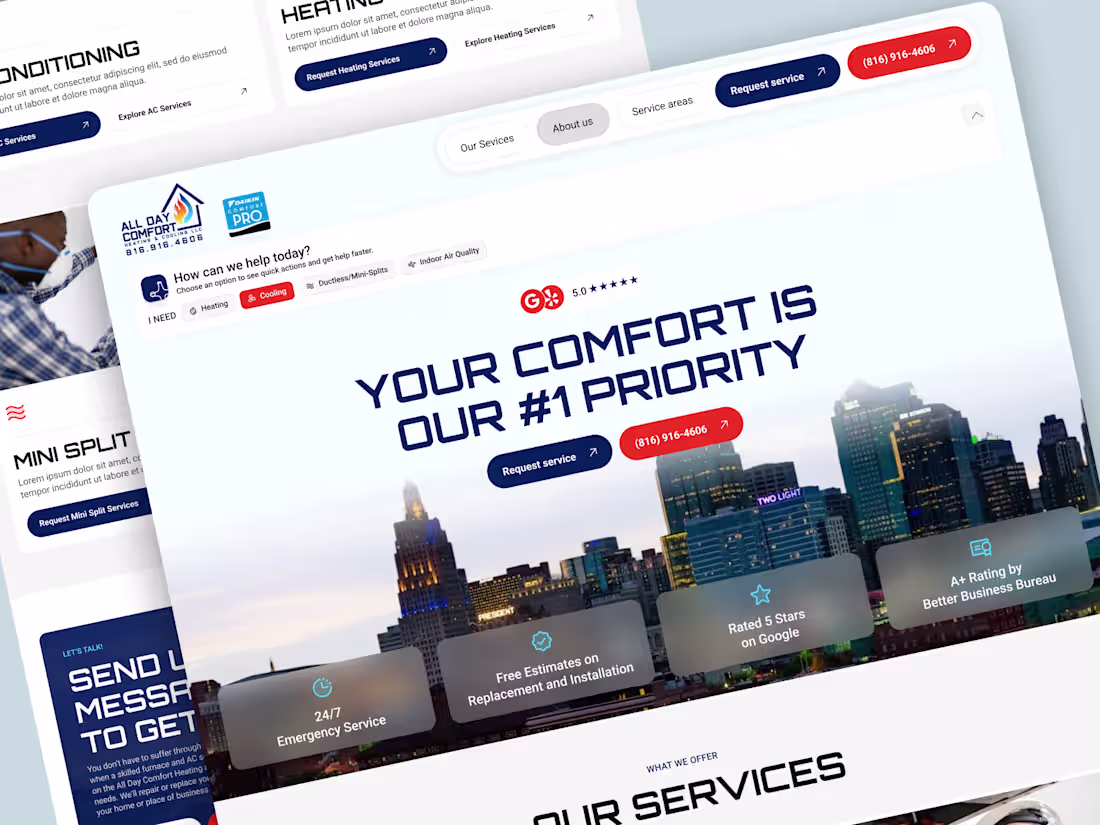 Cover image for All Day Comfort HVAC Webflow Development