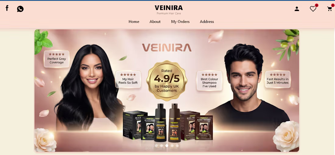 Cover image for Veinira E-commerce Website https://veinira.co.uk/