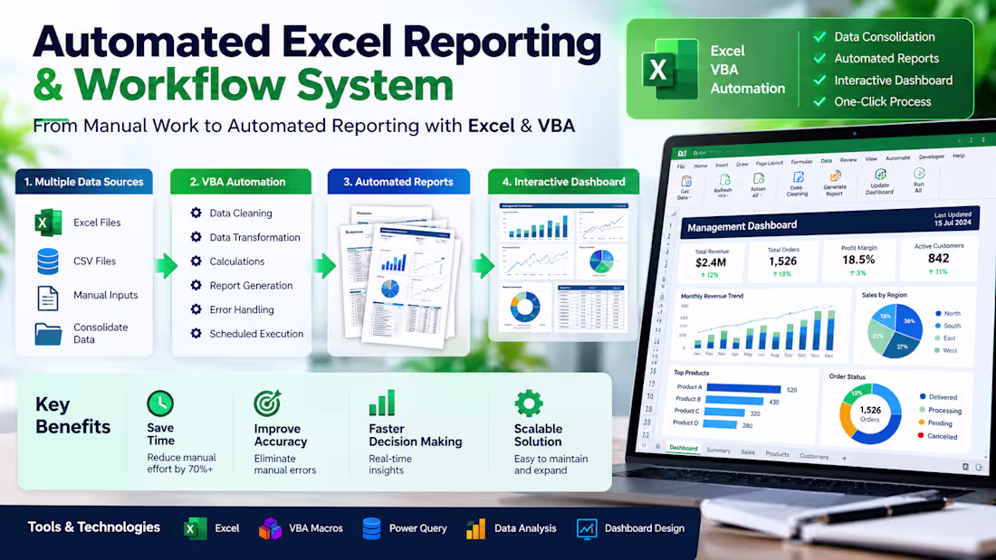 Cover image for Automated Excel Reporting & Workflow