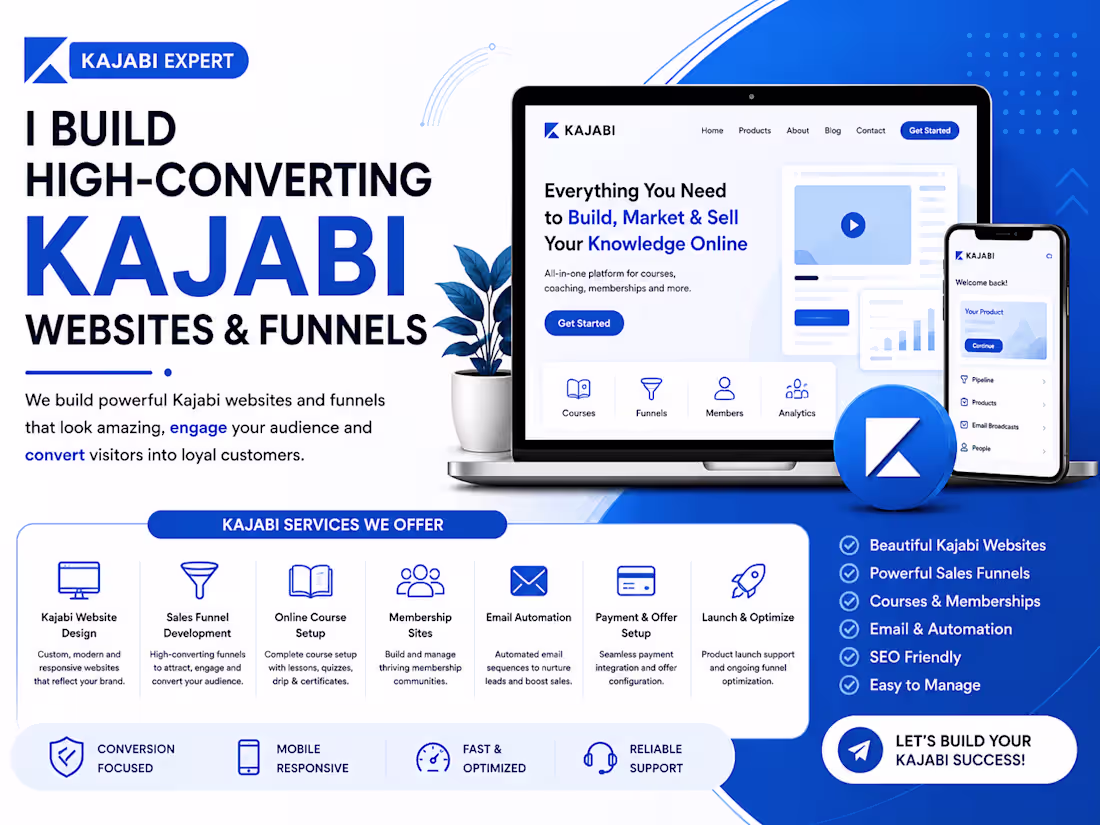 Cover image for Professional Kajabi Websites & Funnels Designed for Results