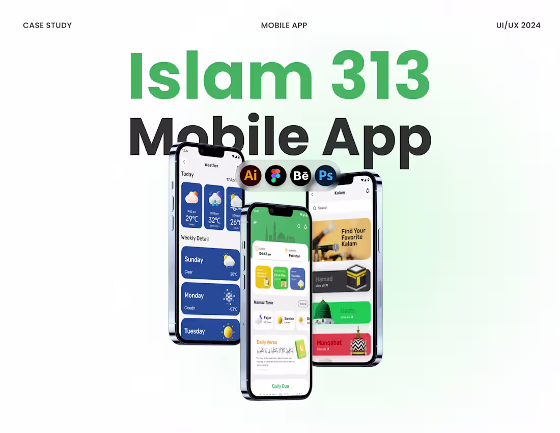 Cover image for Muslim App UI Design | Islamic App UI/UX | Islam 313 app