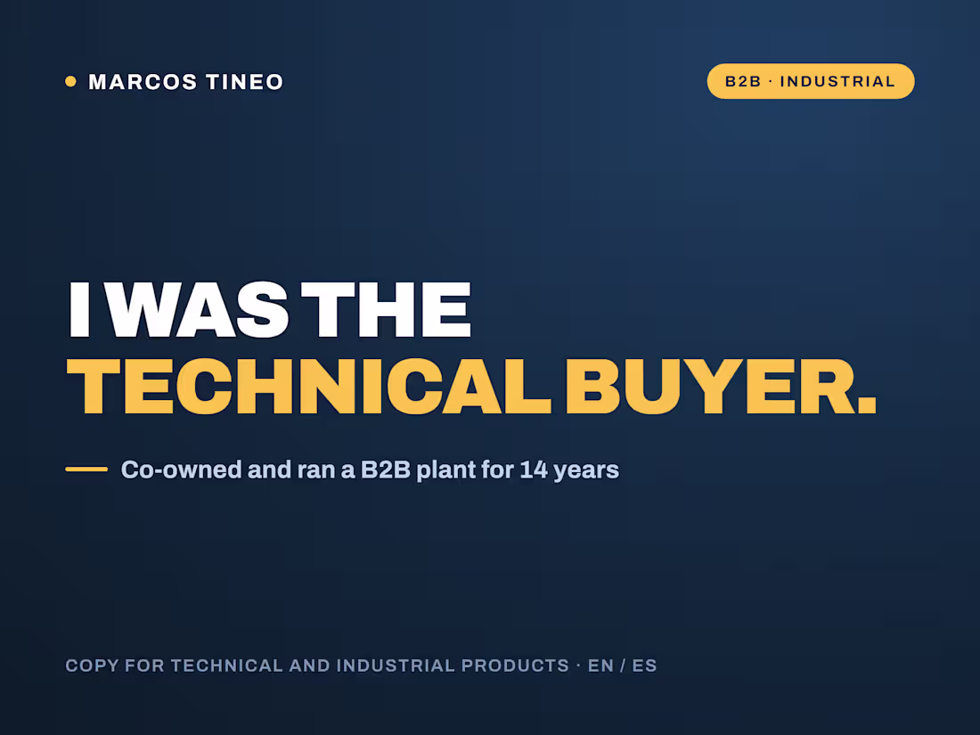 Cover image for B2B Copy for Industrial and Technical Companies (EN/ES)