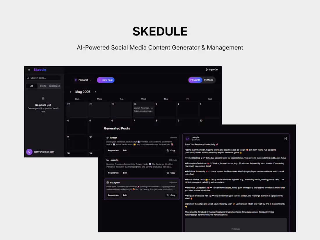 Cover image for Skedule: AI-Powered Social Media Content App Development
