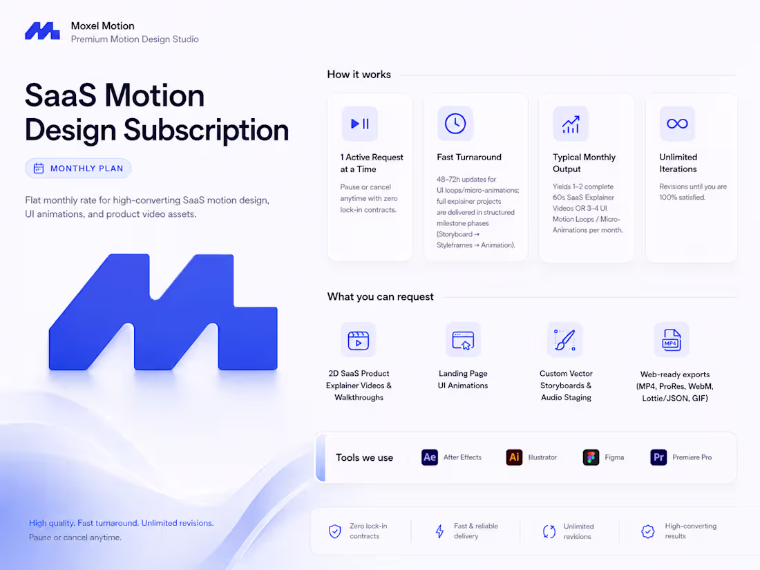 Cover image for SaaS Motion Design Subscription (Monthly)