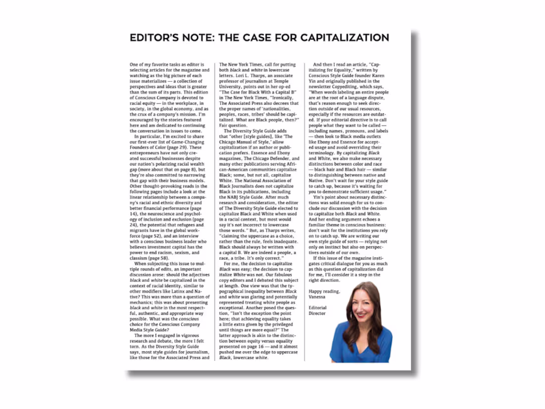 Cover image for Established editorial standards around capitalizing