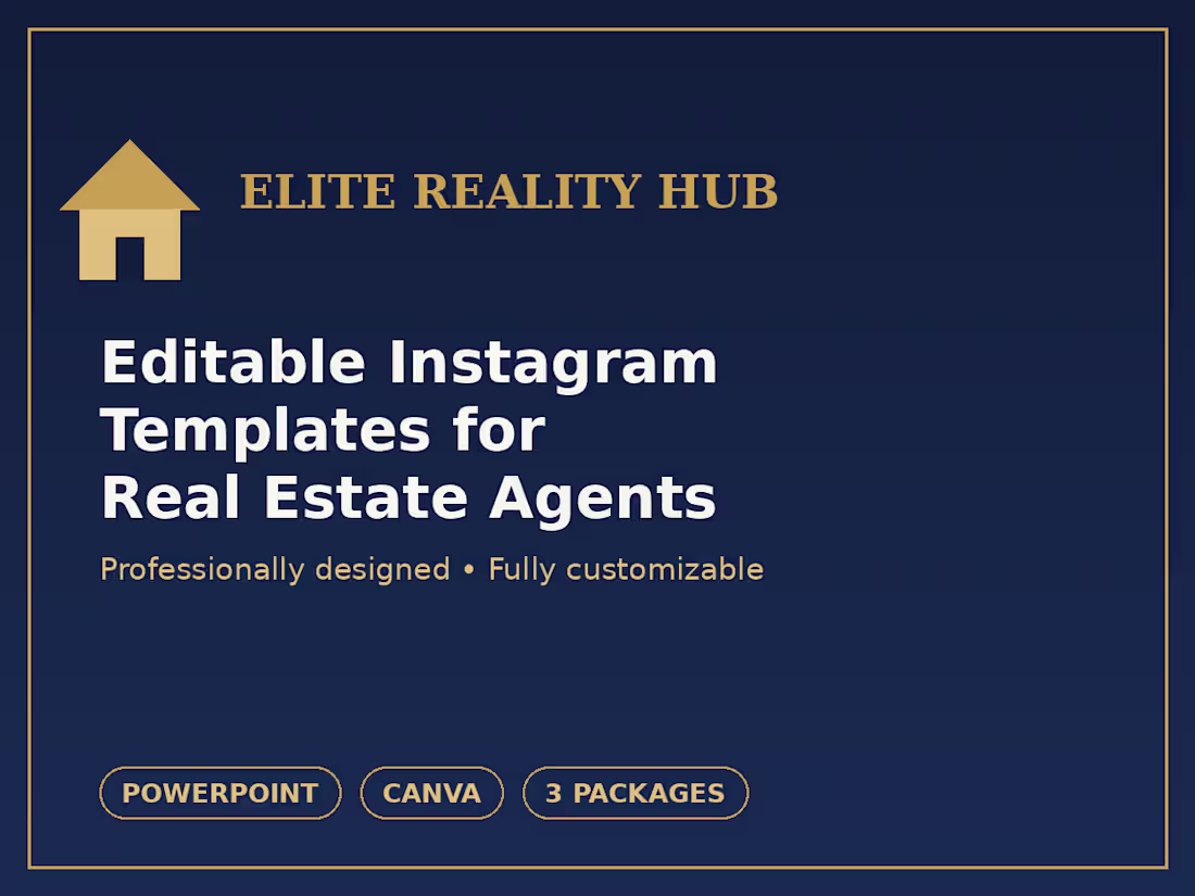 Cover image for Editable Instagram Templates for Real Estate Agents