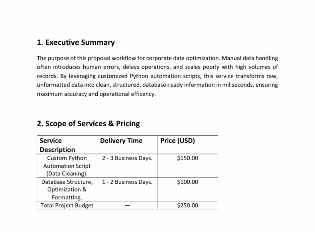 Cover image for Structure automation service proposals for