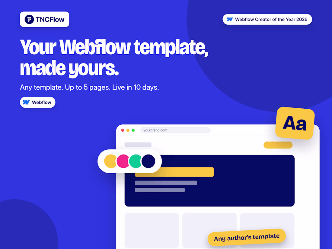 Cover image for Webflow Template Customization: Any Template, Up to 5 Pages