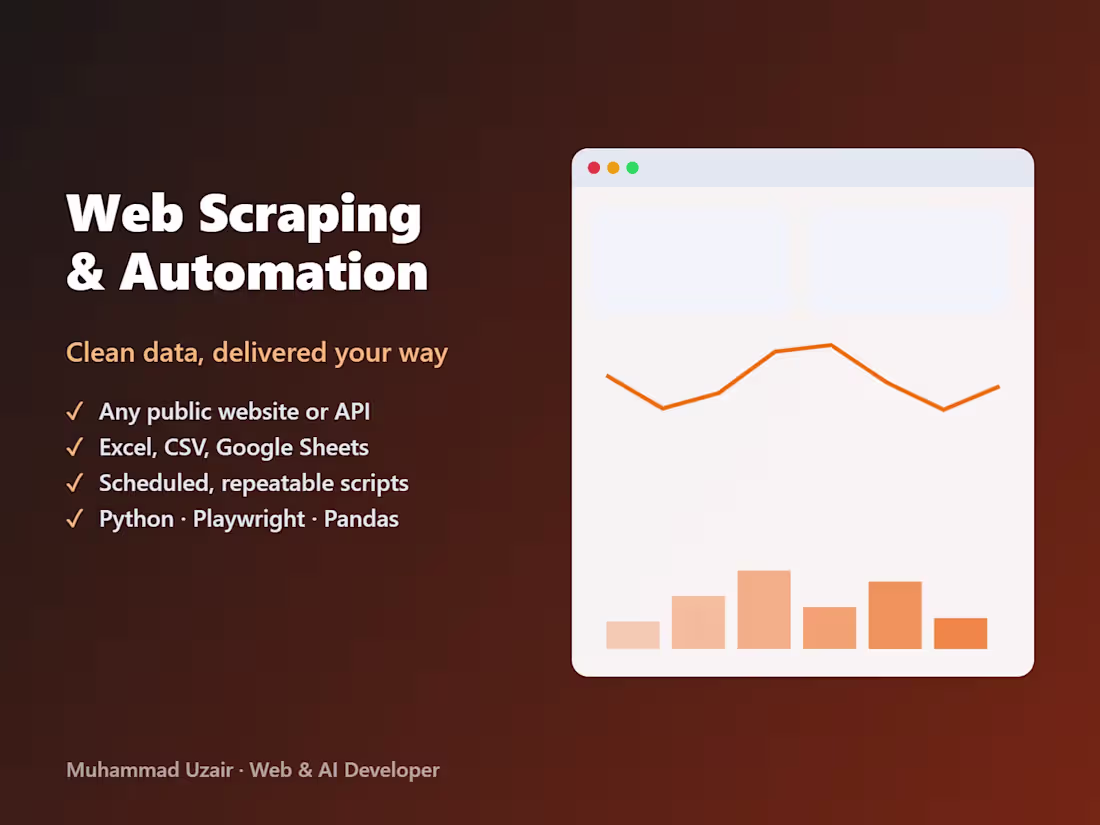Cover image for Python Web Scraping & Automation: Clean Data in Excel/CSV