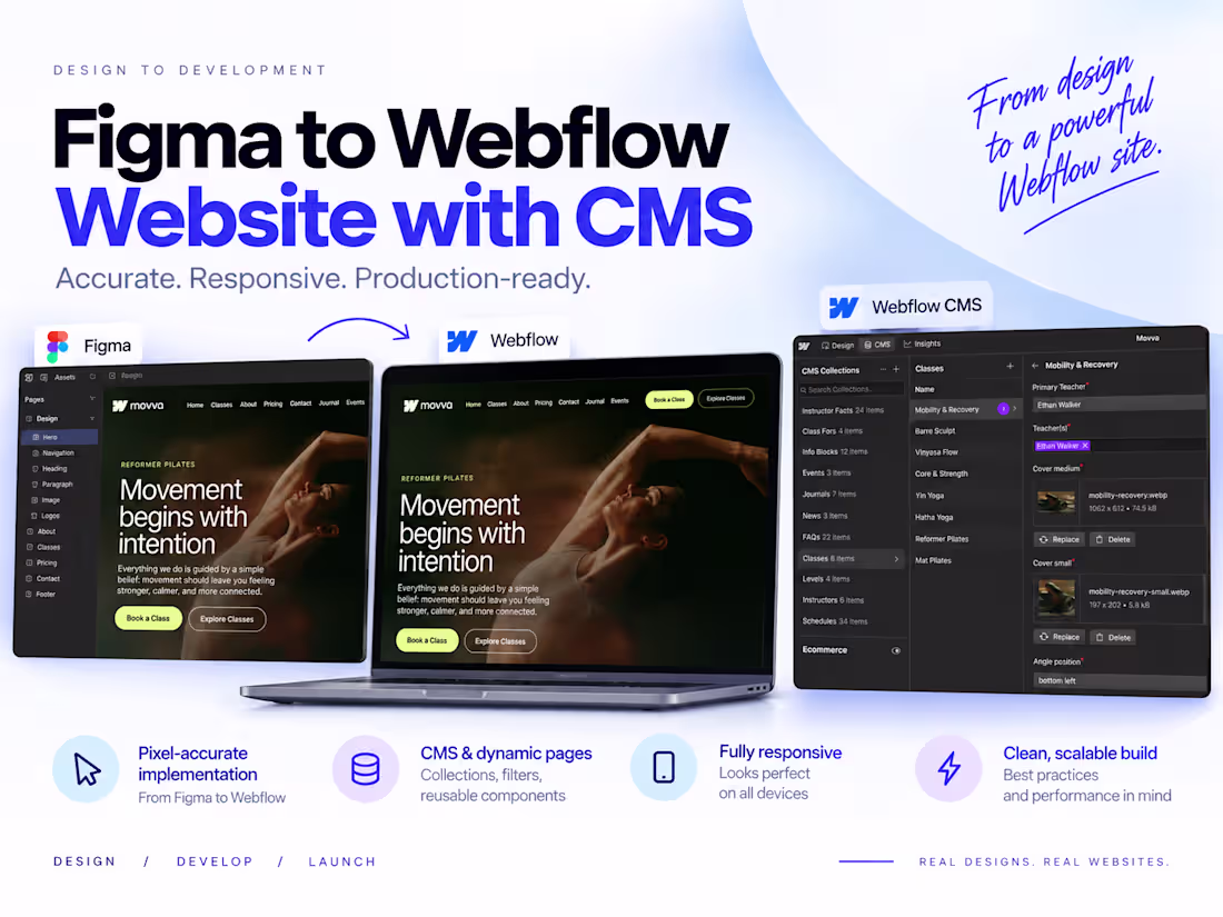 Cover image for Figma to Webflow Website with CMS