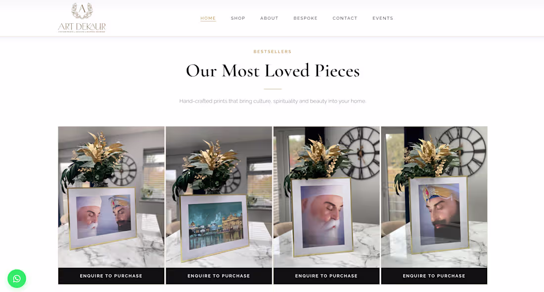 Cover image for Art de Kaur — Website