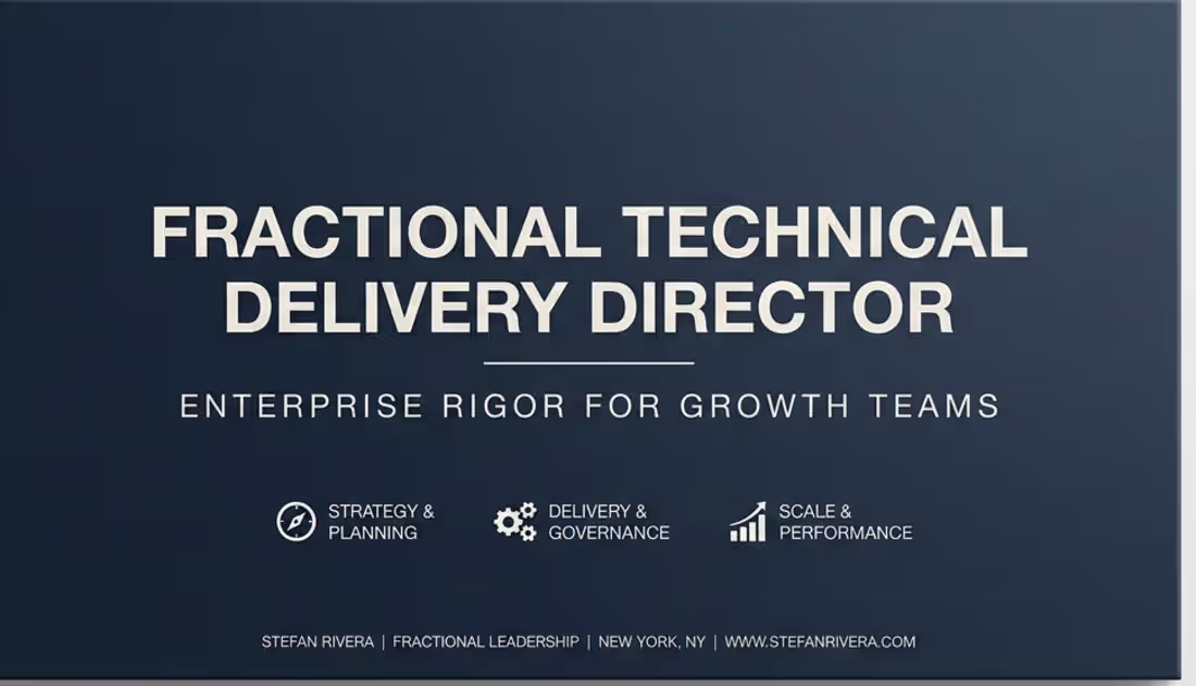 Cover image for Fractional Technical Project Manager / Delivery Lead