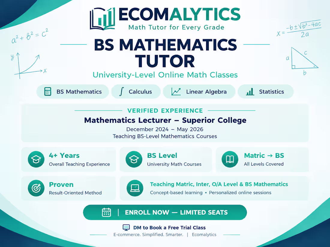 Cover image for 📐 BS Mathematics Tutor —