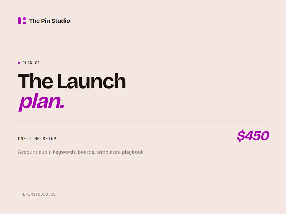 Cover image for Pinterest Account Setup & Launch Plan