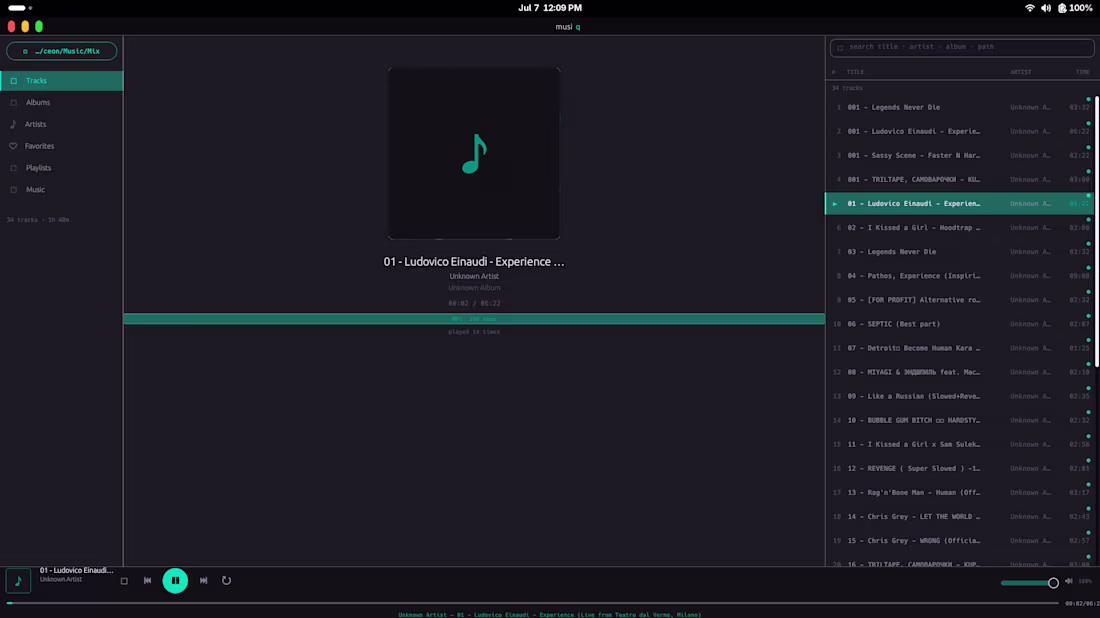 Cover image for A fast, minimal Linux music