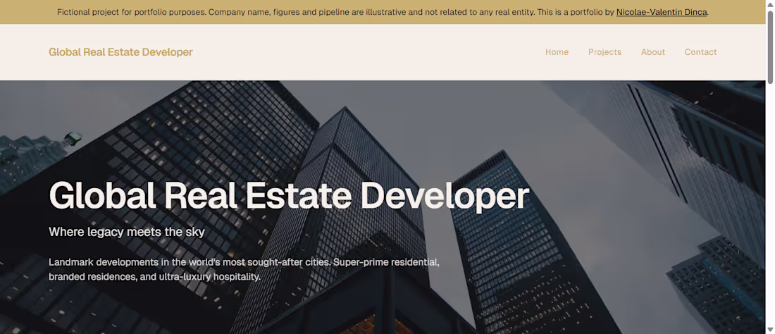 Cover image for Global Real Estate Developer