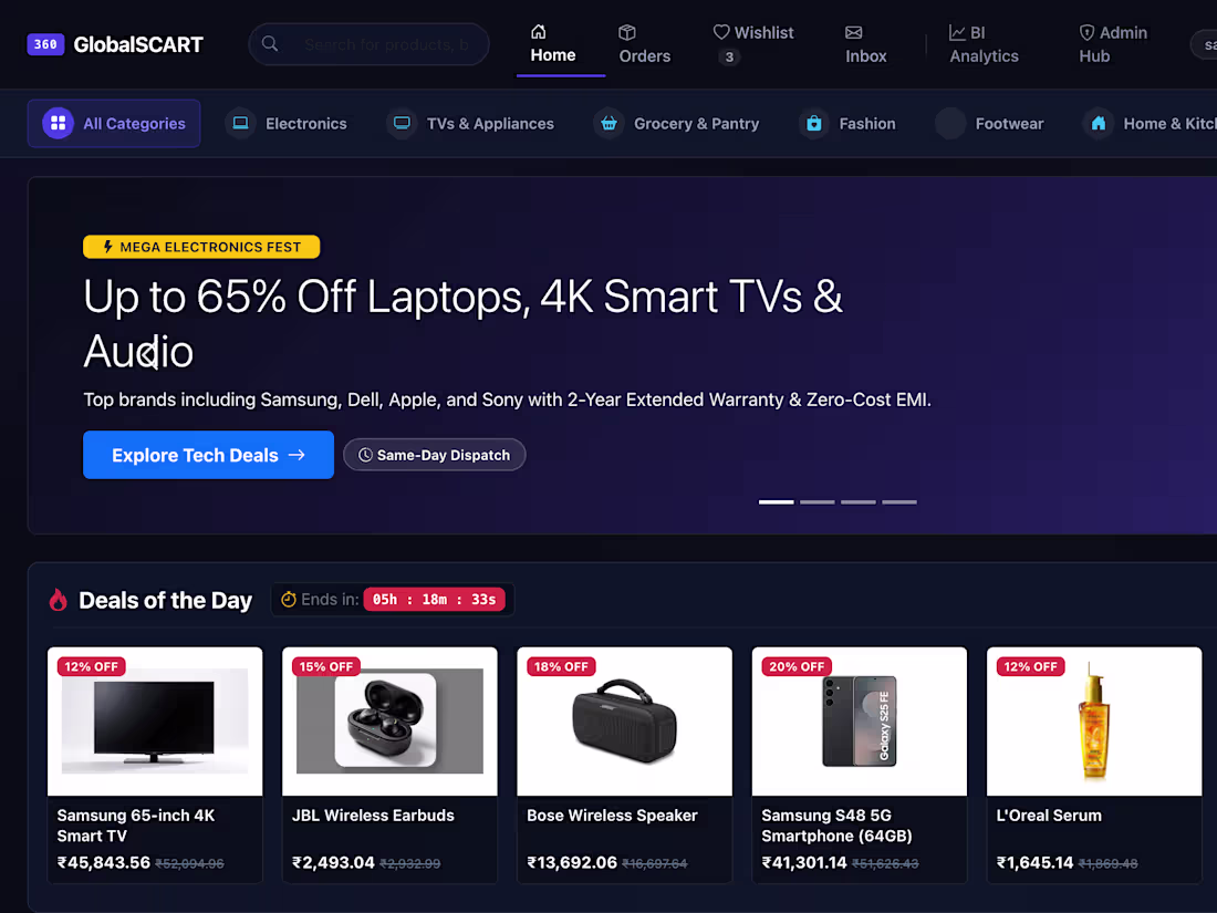 Cover image for GlobalSCART 360 — E-commerce & Data Platform