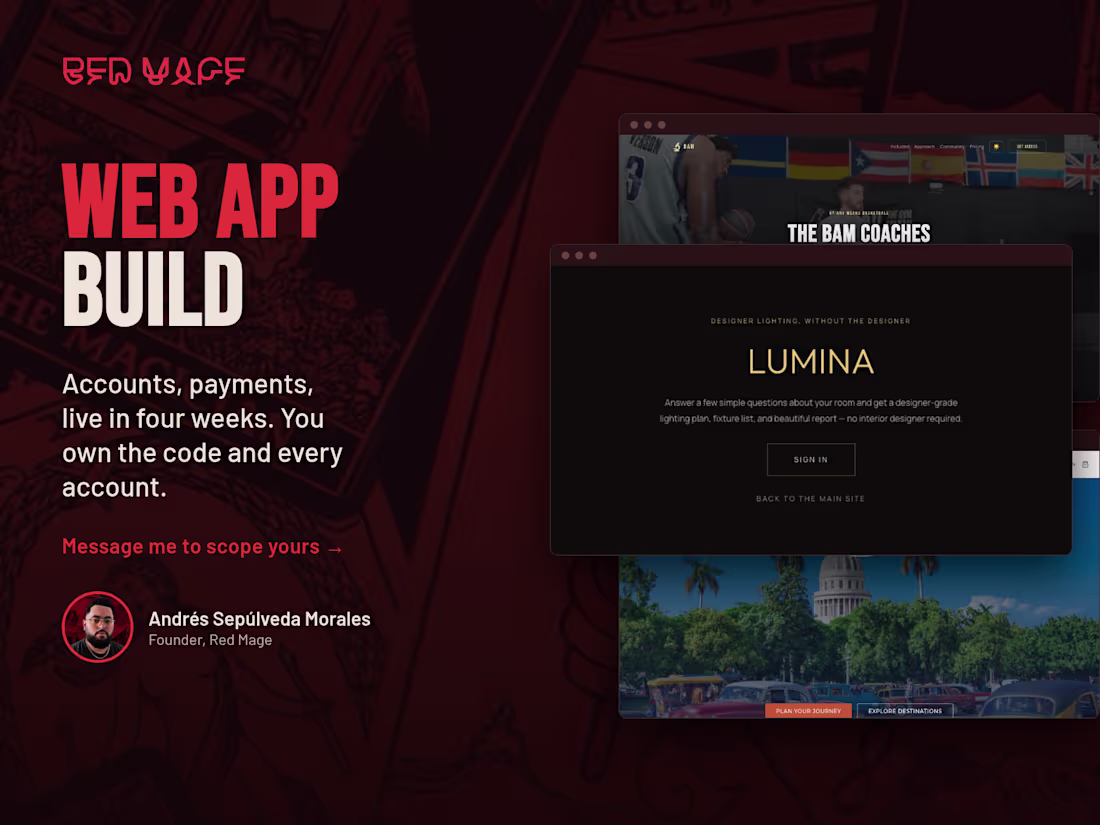 Cover image for Web App Build: Accounts, Payments, Live in 4 Weeks