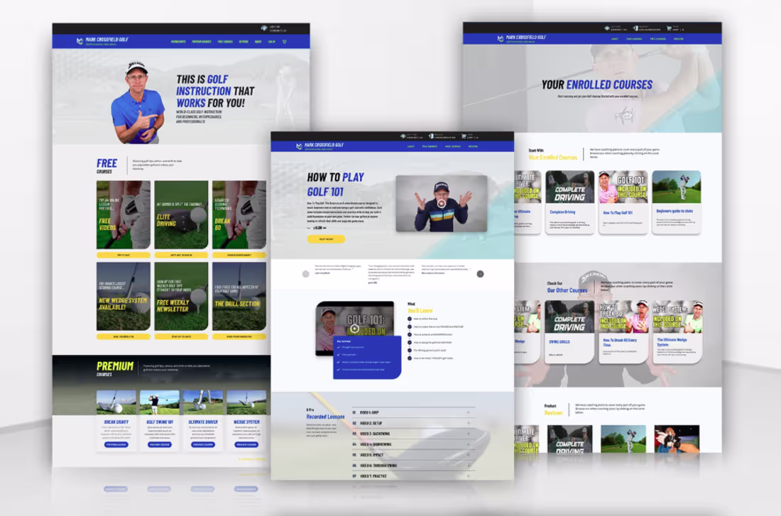 Cover image for Mark Crossfield Golf — WordPress to Kajabi Migration & Redesign