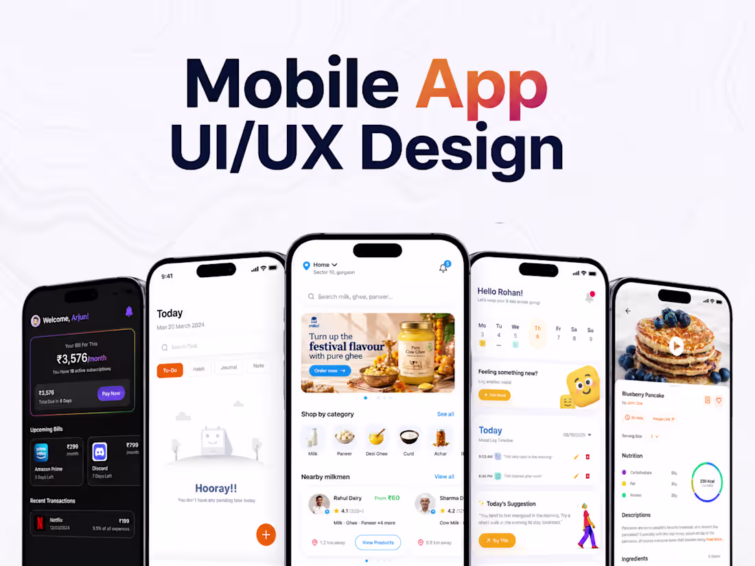 Cover image for Mobile App UI/UX Design