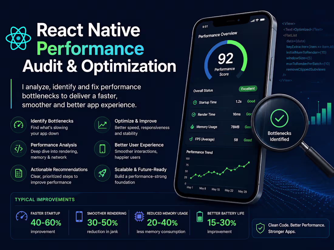 Cover image for React Native Performance Audit & Optimization