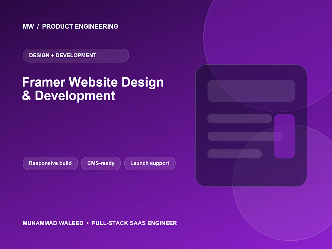 Cover image for Framer Website Design & Development