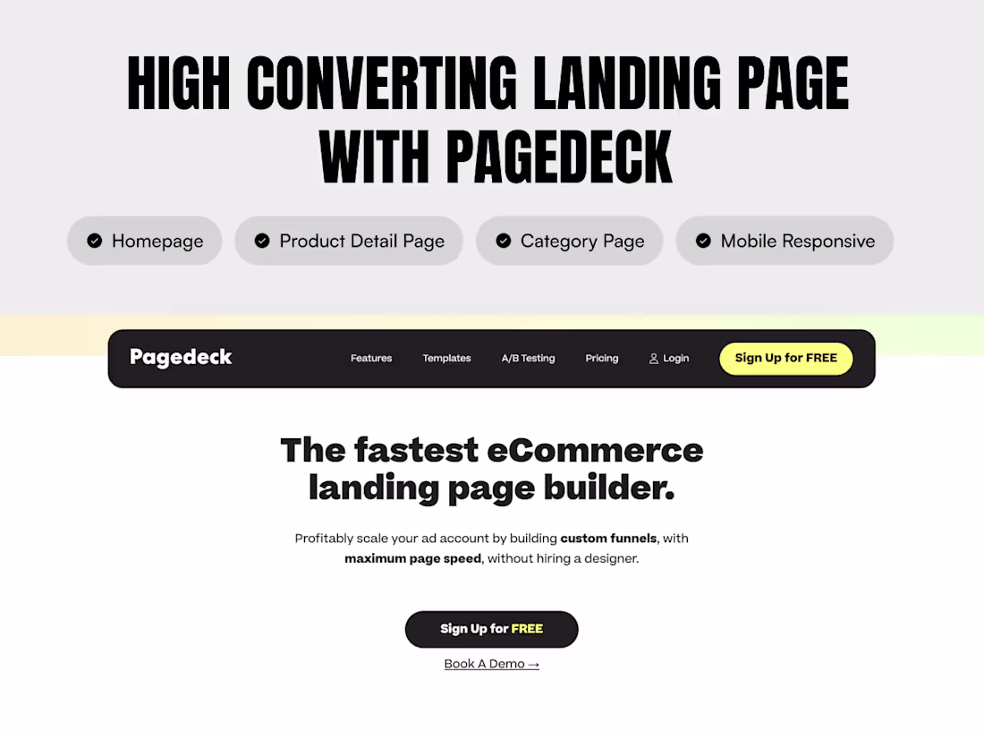 Cover image for Pagedeck eCom Landing Page Development
