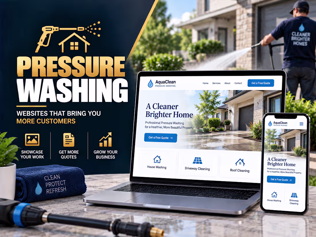 Cover image for 💦 Pressure Washing Website Design | WordPress Power Washing Web