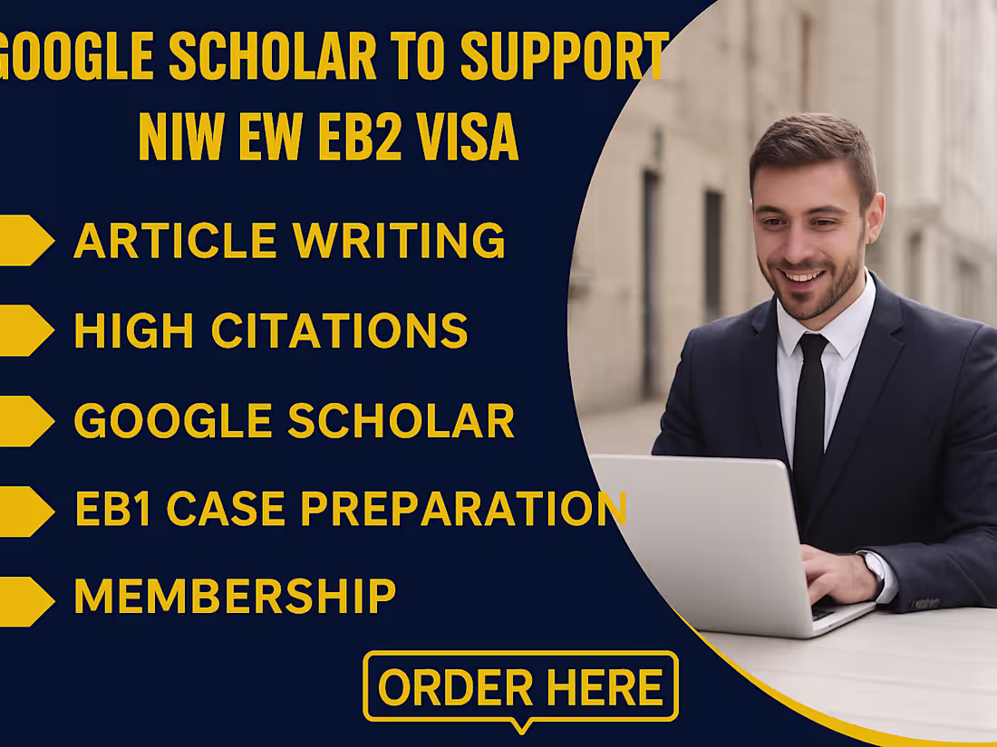 Cover image for I write and publish your article on google scholar for eb1  